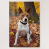 Basenji in Herfst laat Herfst inspireren Legpuzzel (Verticaal)