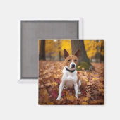 Basenji in Herfst laat Herfst inspireren Magneet (Voorkant / Achterkant)