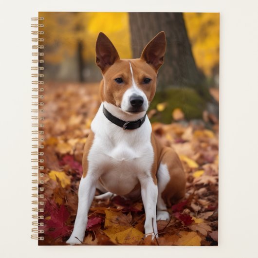 Basenji in Herfst laat Herfst inspireren Planner (Voorkant)