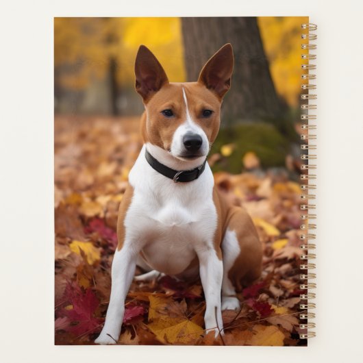 Basenji in Herfst laat Herfst inspireren Planner (Achterkant)