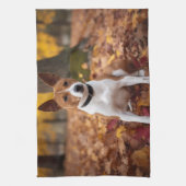 Basenji in Herfst laat Herfst inspireren Theedoek (Verticaal)