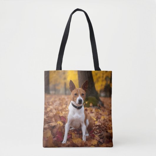 Basenji in Herfst laat Herfst inspireren Tote Bag (Voorkant)