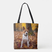 Basenji in Herfst laat Herfst inspireren Tote Bag (Achterkant)