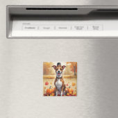Basenji in herfstbladeren Thanksgiving kunst Magneet (Insitu (Vaatwasser))