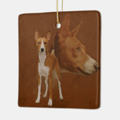Basenji Keramisch Ornament (Links)