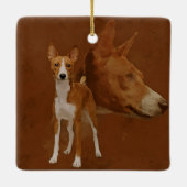 Basenji Keramisch Ornament (Achterkant)