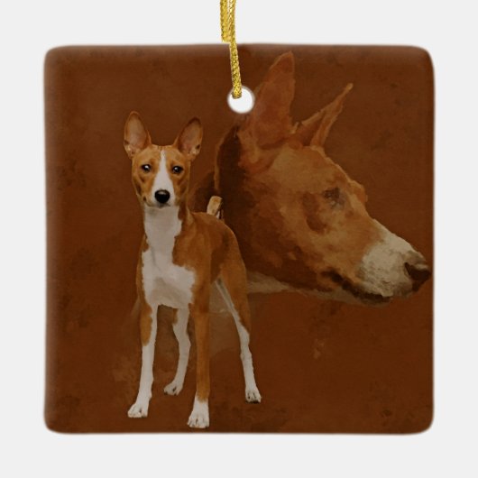 Basenji Keramisch Ornament (Voorkant)