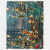 Basenji Kerst Feestelijke Reis Fleece Deken (Voorkant)