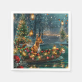 Basenji Kerst Feestelijke Reis Servet (Voorkant)