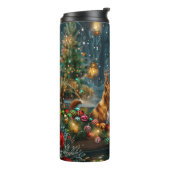 Basenji Kerst Feestelijke Reis Thermosbeker (Gedraaid links)