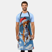 Basenji Kerst Sneeuwscène Schort (Gedragen)