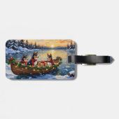 Basenji Kerstboot Vakantie Bagagelabel (Achterkant horizontaal)