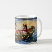 Basenji Kerstboot Vakantie Koffiemok (Voorkant rechts)