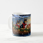 Basenji Kerstboot Vakantie Koffiemok (Voorkant links)