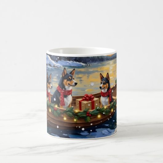 Basenji Kerstboot Vakantie Koffiemok (Center)