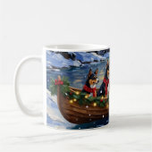 Basenji Kerstboot Vakantie Koffiemok (Links)
