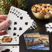Basenji Kerstboot Vakantie Pokerkaarten (Insitu)