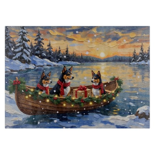 Basenji Kerstboot Vakantie Snijplank (Voorkant)