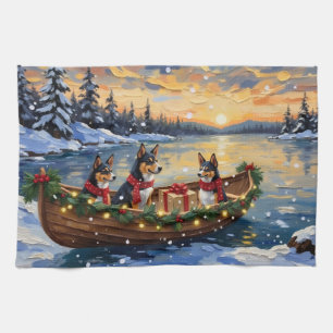 Basenji Kerstboot Vakantie Theedoek