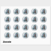Basenji kerstcadeaus ronde sticker (Vel)