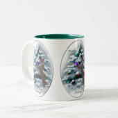 Basenji kerstcadeaus tweekleurige koffiemok (Voorkant links)