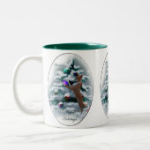 Basenji kerstcadeaus tweekleurige koffiemok (Links)