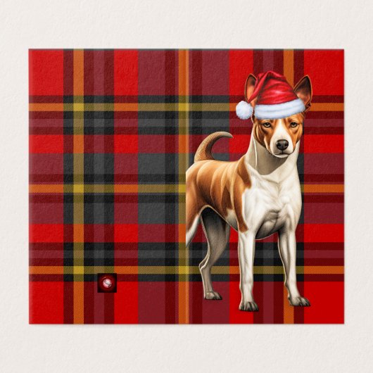 Basenji Kersthond Rood en Groen Vakantie Plaid Kaart (Buitenkant ongevouwen)