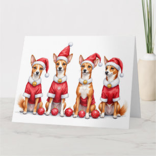 Basenji Kerstjurk Sinterklaas Hoed Kaart