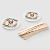 Basenji Kerstkrans feestelijke pup Handwaaier (Niet-gemonteerd)