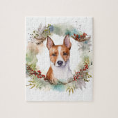 Basenji Kerstkrans feestelijke pup Legpuzzel (Verticaal)