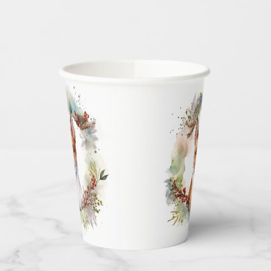 Basenji Kerstkrans feestelijke pup Papieren Bekers (Links)