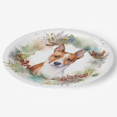 Basenji Kerstkrans feestelijke pup Papieren Bordje (Gekanteld)