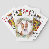 Basenji Kerstkrans feestelijke pup Pokerkaarten (Achterkant)