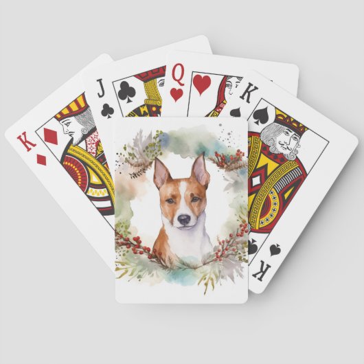 Basenji Kerstkrans feestelijke pup Pokerkaarten (Achterkant)