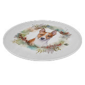 Basenji Kerstkrans feestelijke pup Snijplank (Hoek)