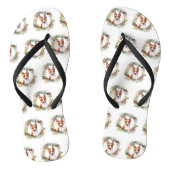 Basenji Kerstkrans feestelijke pup Teenslippers (Voetbed)