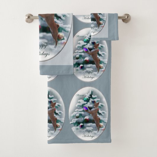 Basenji Kerstmis Bad Handdoek (Insitu)