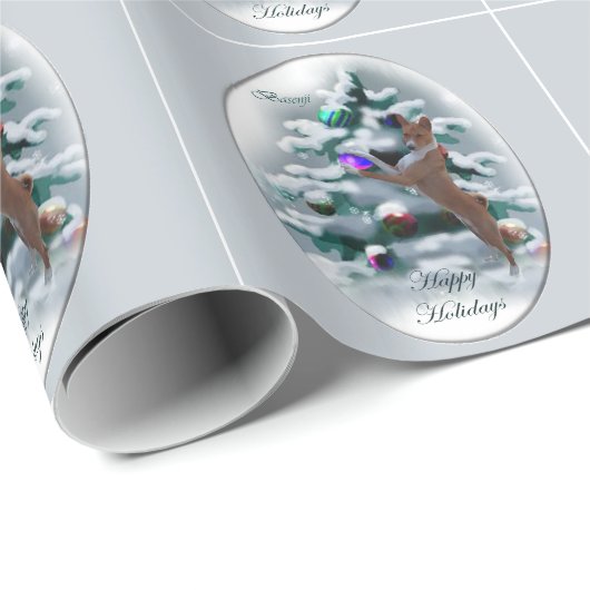 Basenji Kerstmis Cadeaupapier (Rol Hoek)