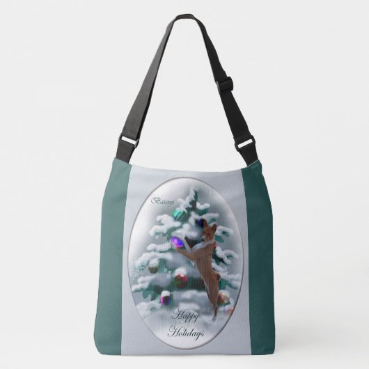 Basenji Kerstmis Crossbody Tas (Voorkant)