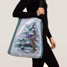 Basenji Kerstmis Crossbody Tas
