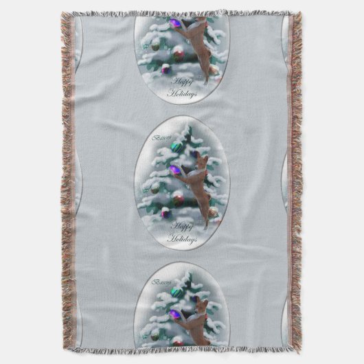 Basenji Kerstmis Deken (Voorkant Verticaal)