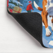 Basenji Kerstmis Festieve Sneeuw Scene Muismat (Hoek)