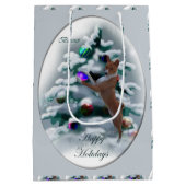 Basenji Kerstmis Medium Cadeauzakje (Achterkant)