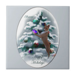 Basenji Kerstmis Tegeltje