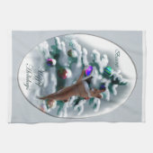 Basenji Kerstmis Theedoek (Horizontaal)