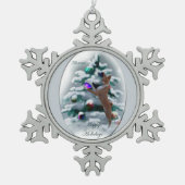 Basenji Kerstmis Tin Sneeuwvlok Ornament (Voorkant)