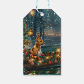 Basenji Kerstvakantie Cadeaulabel (Voorkant)