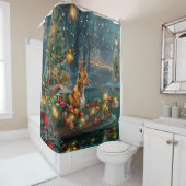 Basenji Kerstvakantie Douchegordijn (In situ)