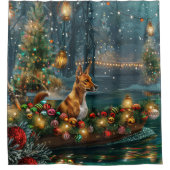 Basenji Kerstvakantie Douchegordijn (Voorkant)