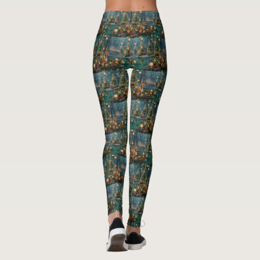 Basenji Kerstvakantie Leggings (Achterkant)